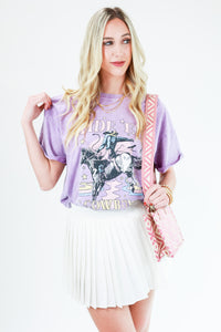 Ride 'Em Cowboys Tee In Lavender