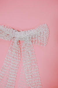 Details Await Mesh Bow In White