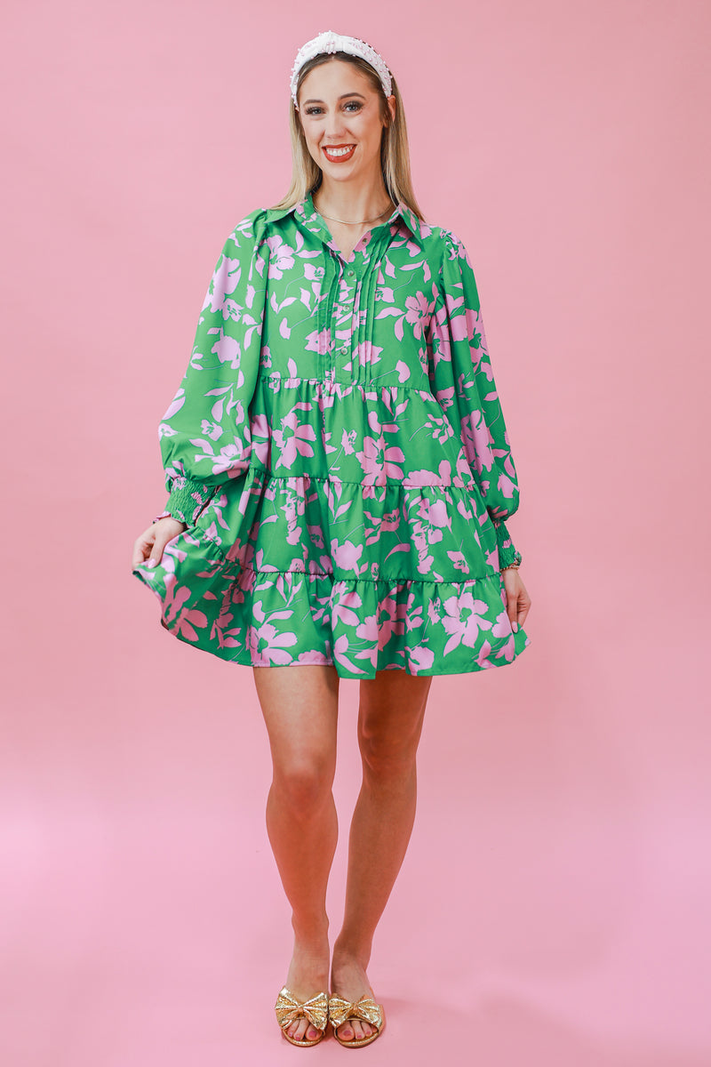 Springing For You Shift Dress In Green