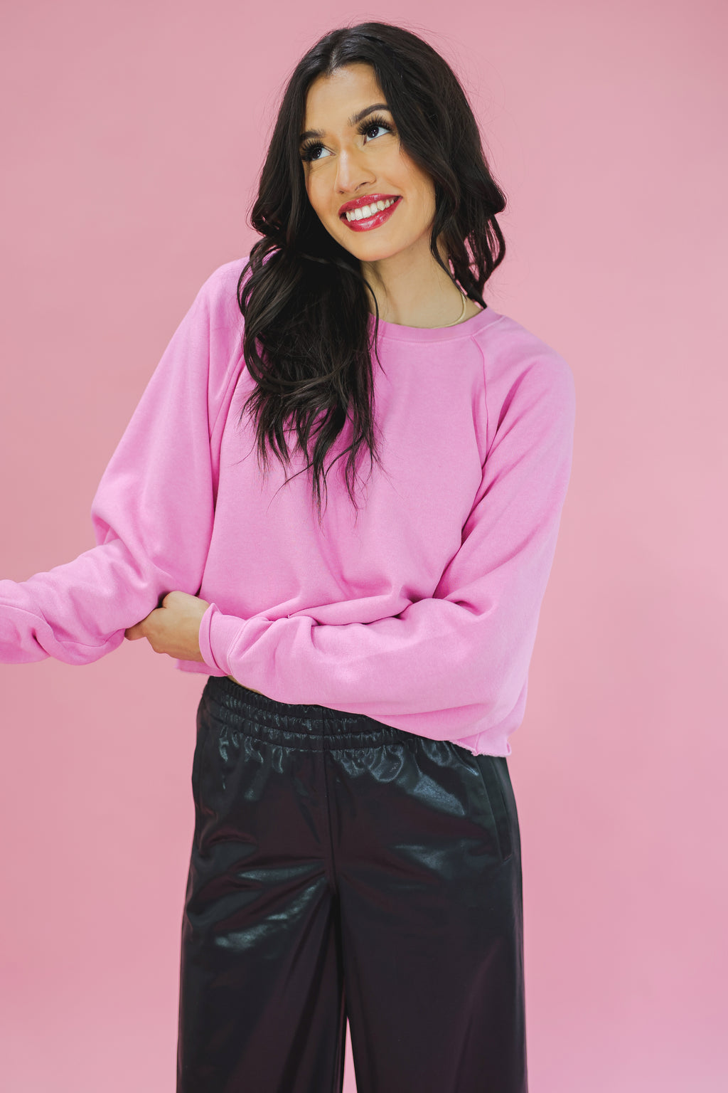 Casually Cute Sweatshirt In Rose Pink