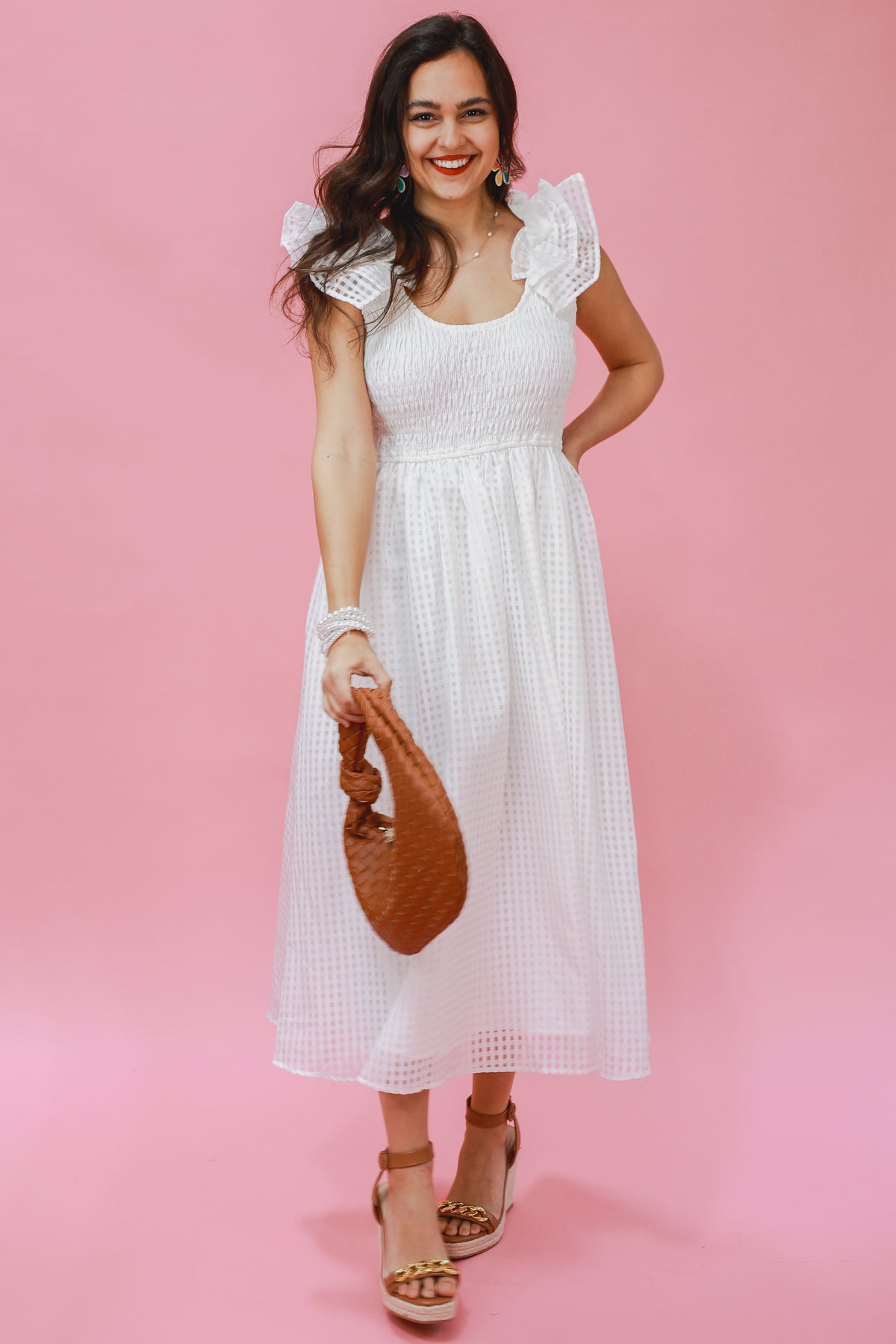 Summer Is On The Way Midi Dress In White