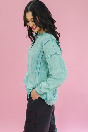 Cozy Strolls Sweatshirt In Sage