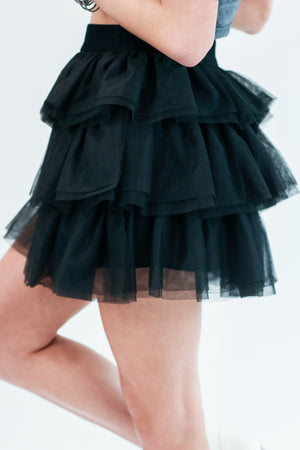 Party Move Tulle Skort In Black