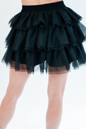 Party Move Tulle Skort In Black