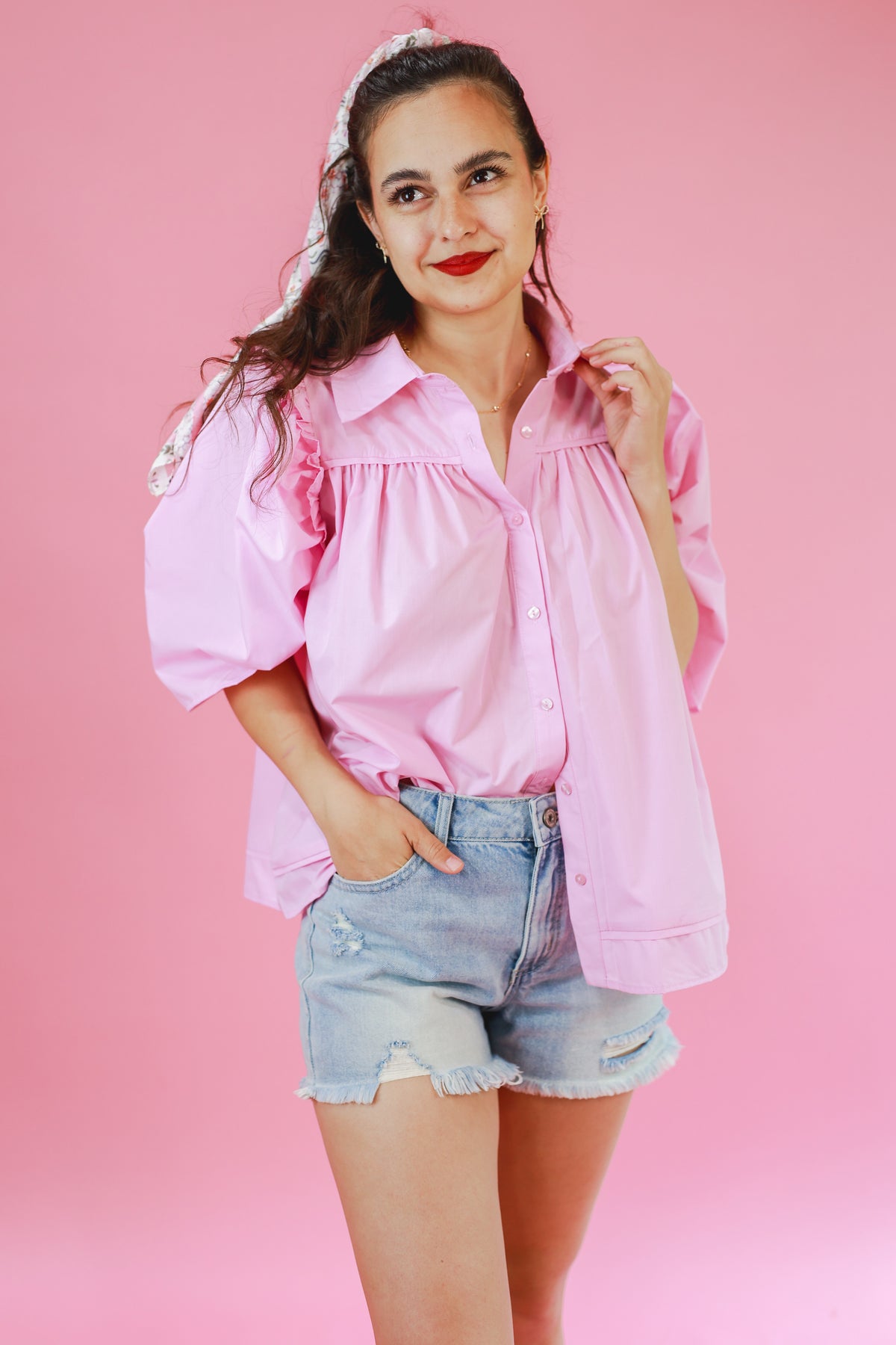 Garden Meeting Shift Top In Pink