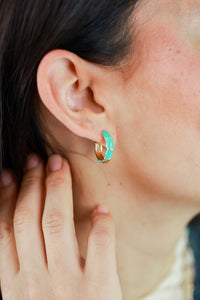 Touch Of Color Huggie Earrings In Turquoise