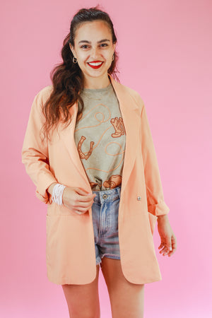 Romantic Story Tunic Blazer In Melon