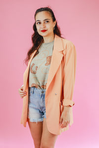 Romantic Story Tunic Blazer In Melon