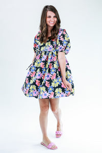 Summer Girl Floral Shift Dress In Multi