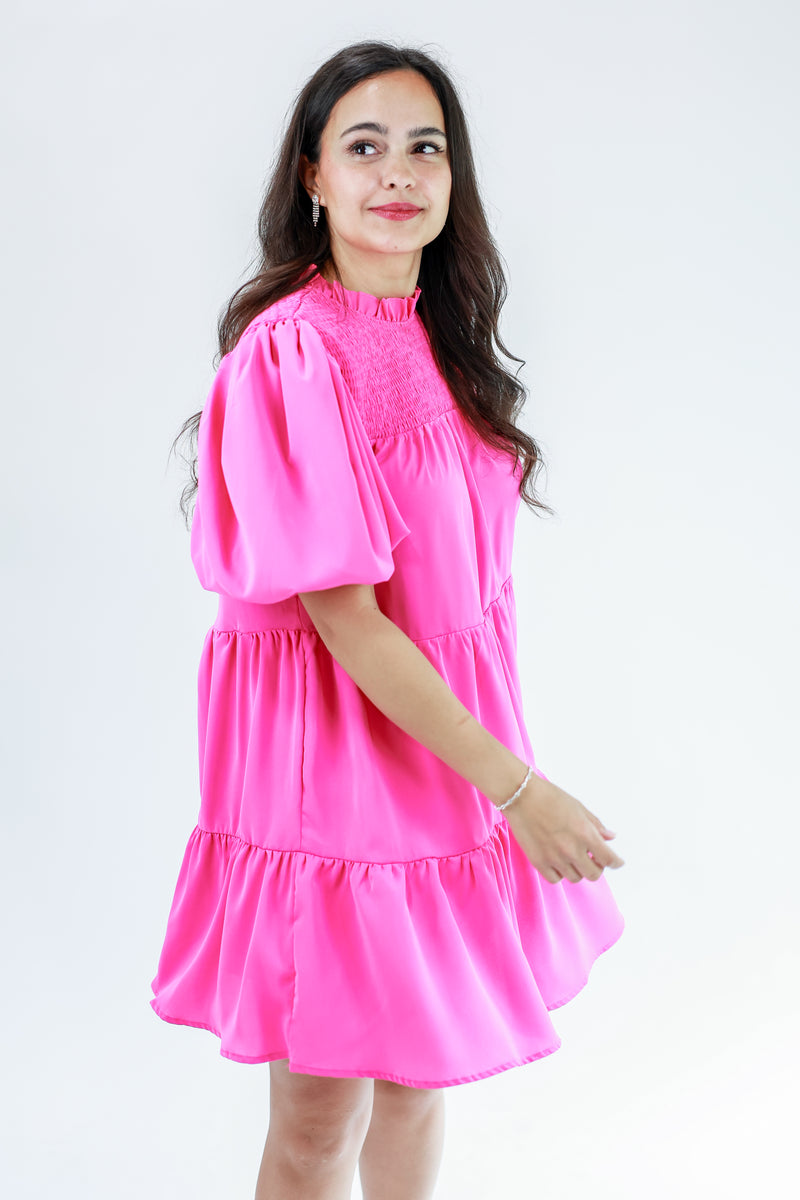 Dreamy Days Babydoll Dress In Pink