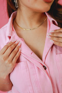 Serenity Snake Chain Necklace In Gold