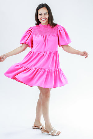 Dreamy Days Babydoll Dress In Pink