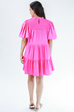 Dreamy Days Babydoll Dress In Pink