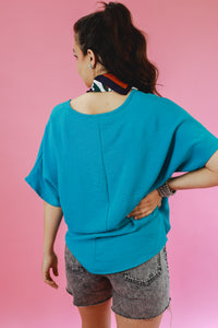 Living In Style Shift Top In Turquoise