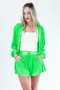 Final Destination Pleated Top In Green