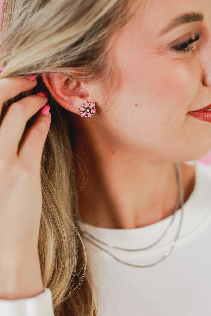 Pop Of Pink Stud Earrings