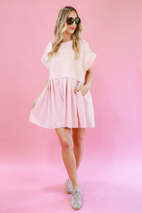 Cutie Babe Shift Dress In Blush