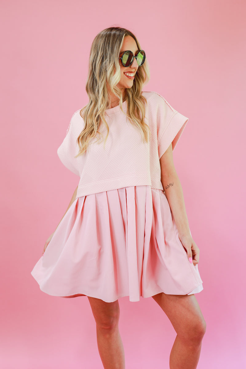 Cutie Babe Shift Dress In Blush