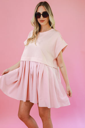 Cutie Babe Shift Dress In Blush