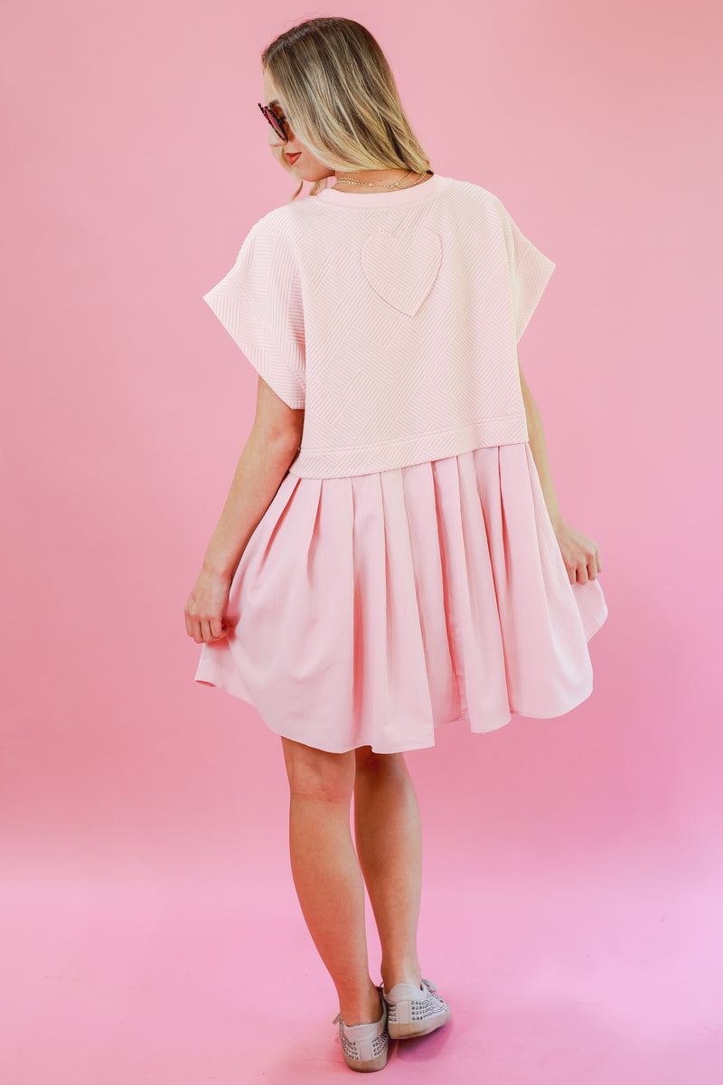 Cutie Babe Shift Dress In Blush