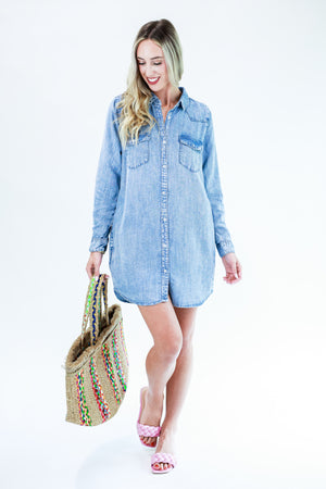 Effortless Chic Acid Wash Denim Top