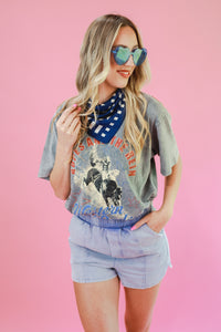 Ropes And The Rein Western Rodeo Tee In Denim