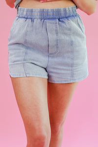 The Beverly Light Wash Denim Shorts