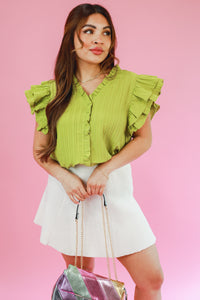 Southern Draw Shift Top In Avocado