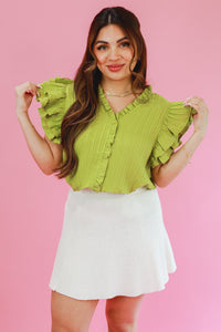 Southern Draw Shift Top In Avocado