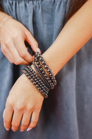 Candid Babe Bracelet Stack In Black Metal