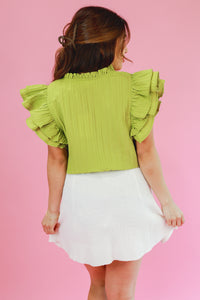 Southern Draw Shift Top In Avocado