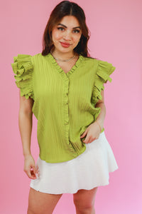 Southern Draw Shift Top In Avocado