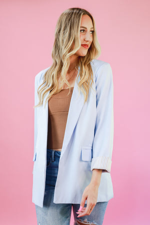 Be The Boss Blazer In Sky Blue