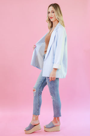 Be The Boss Blazer In Sky Blue