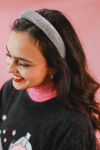 Sparkling Rhinestone Headband In Silver