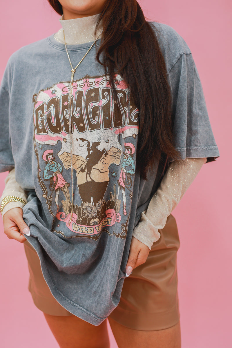 Cowgirl Wild West Tee In Denim