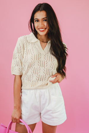 Countryside Crochet Top In Cream