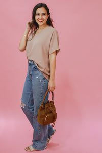 Daytime Beauty Bucket Bag In Tan