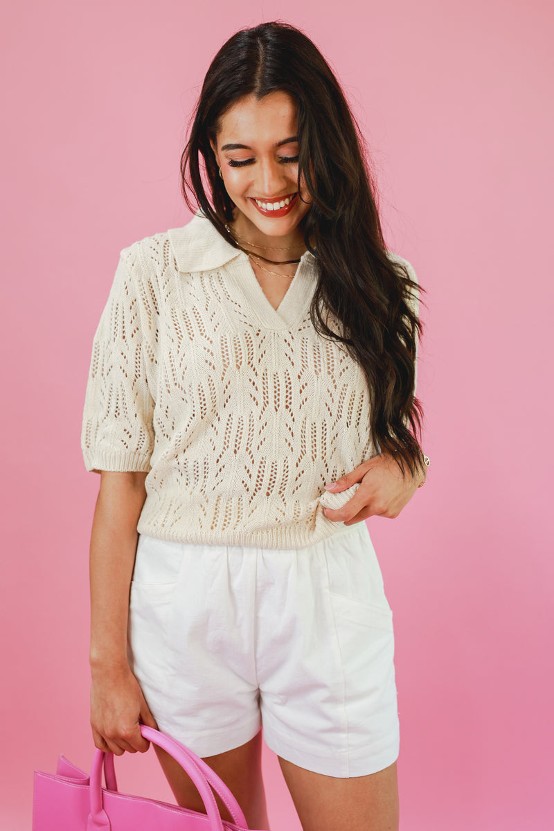 Countryside Crochet Top In Cream