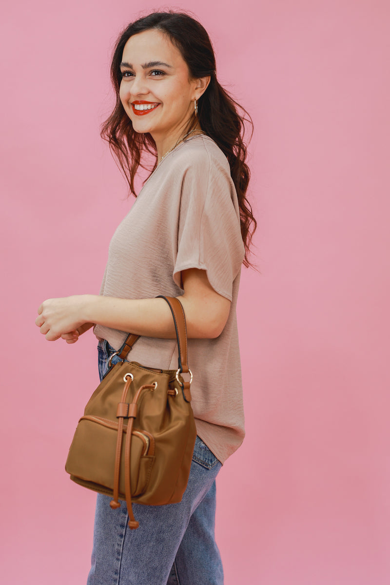 Daytime Beauty Bucket Bag In Tan