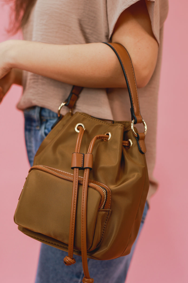 Daytime Beauty Bucket Bag In Tan