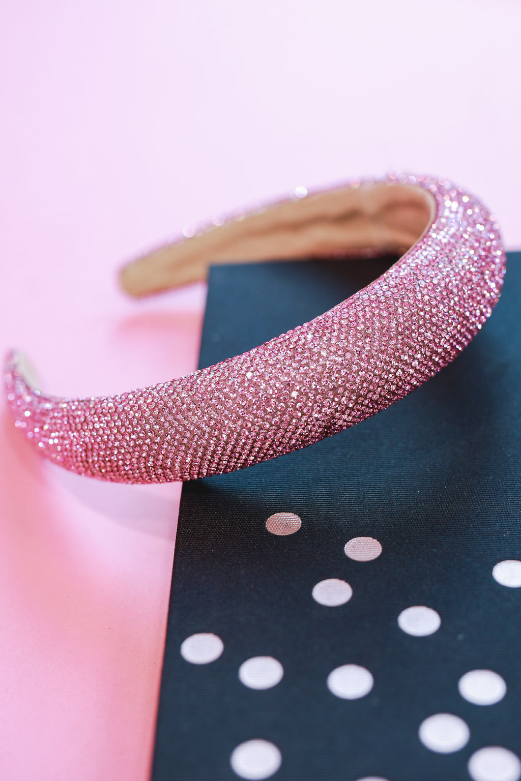 Sparkling Rhinestone Headband In Pink