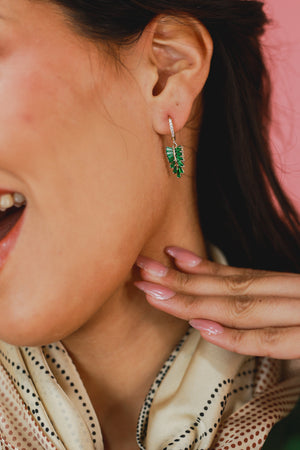 Banana Leaf Earrings In Green