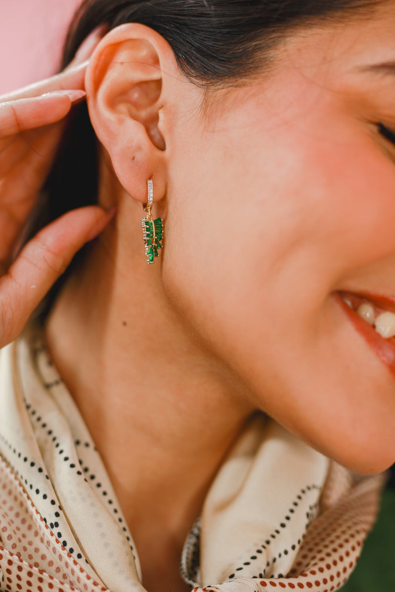 Banana Leaf Earrings In Green