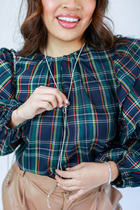 Holiday Happening Plaid Shift Top