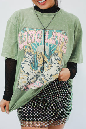 Long Live Cowgirls Tee In Green