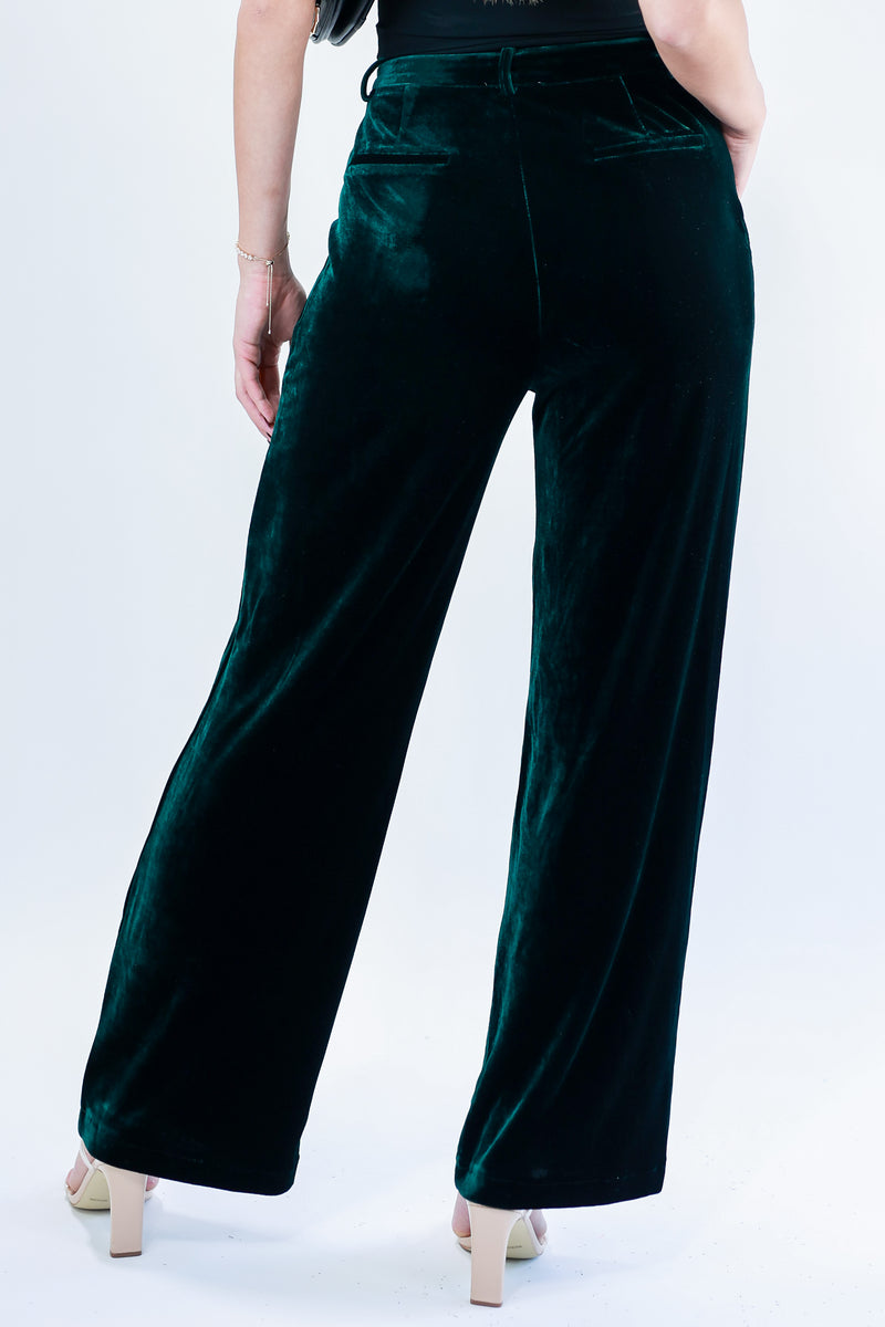 Party Move Velvet Pants In Hunter