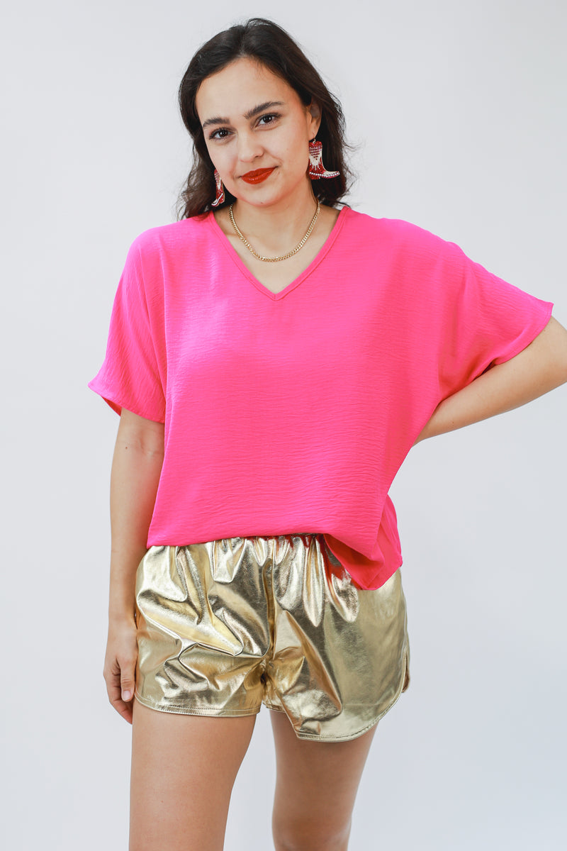 Living In Style Shift Top In Hot Pink