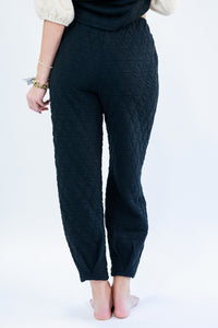 Comfort Days Quilted Joggers In Black