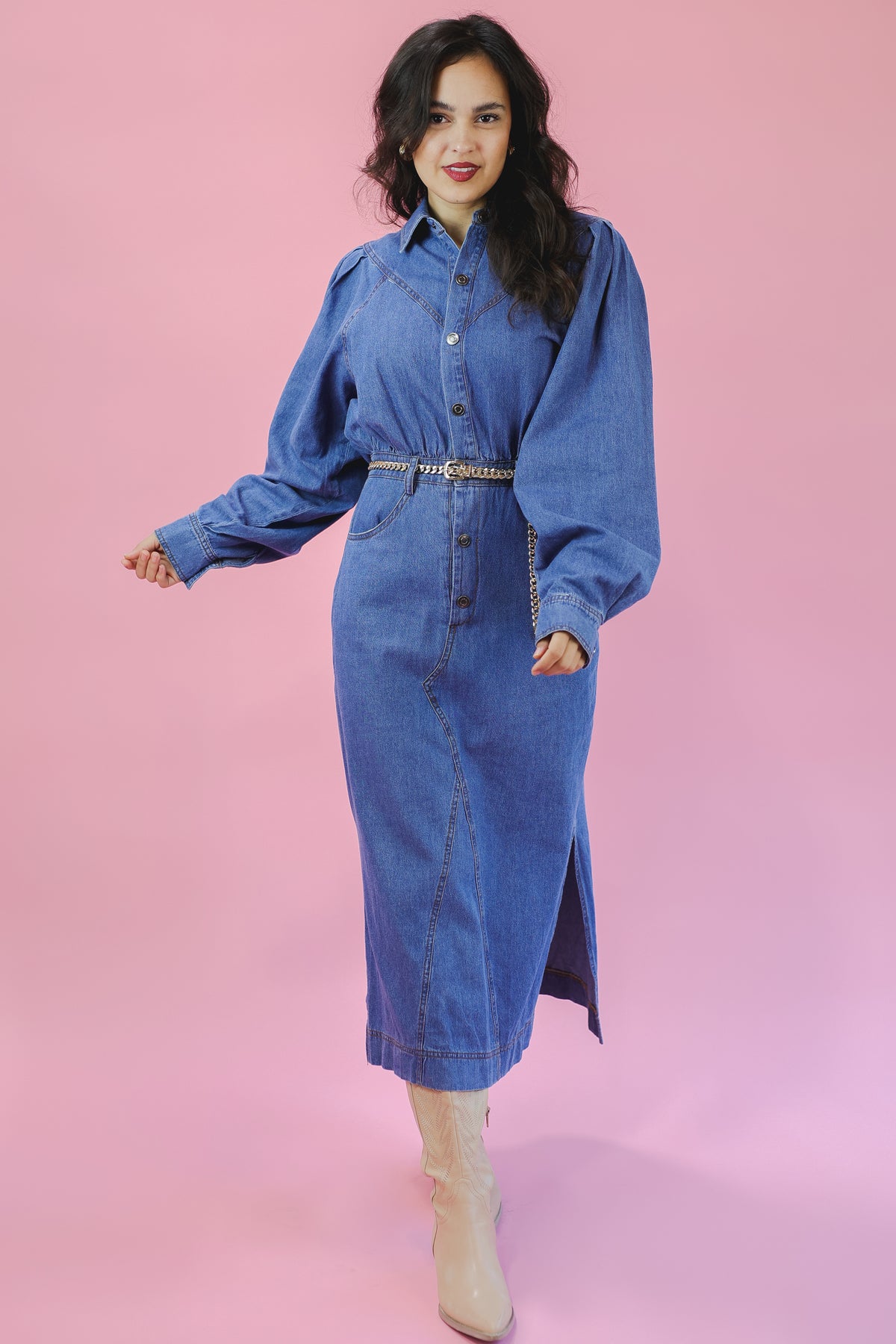 Blue Skies Midi Dress - Denim